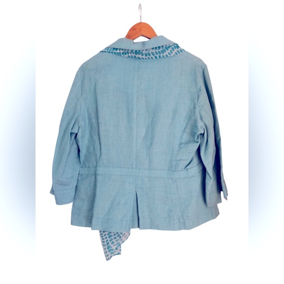 Per Una Turquoise Linen Jacket - Picture 2 of 7